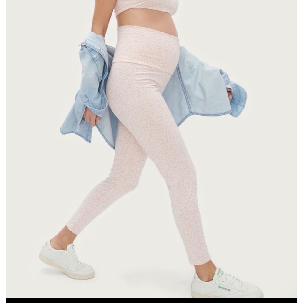 Hatch The Ultimate Before During & After Maternity Legging Pink Leopard Medium